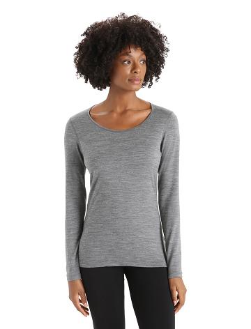 Gritstone Heather Icebreaker Merino 200 Oasis Long Sleeve Scoop Neck Thermal Top Women's One Piece & Sets | AU 1774PJJQ